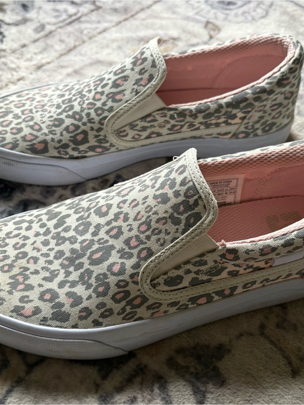 DC Women’s Slip-On Leopard Print Sneakers in Pink and Gray - Picture 3 of 5